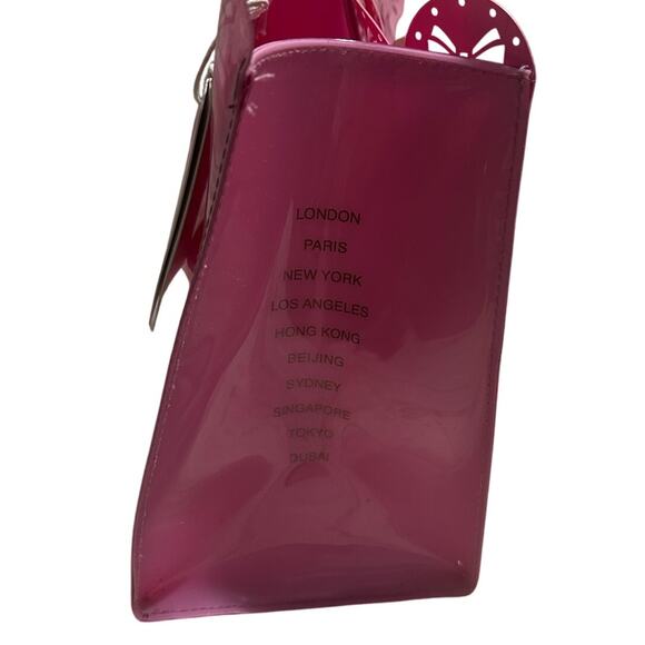 Ted Baker Icon Tote Bag Pink Metallic Bow Detail Coquette Plastic Cut-Out NWT - Picture 4 of 10
